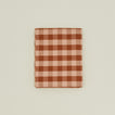 Gingham shower curtain in blush/terracotta