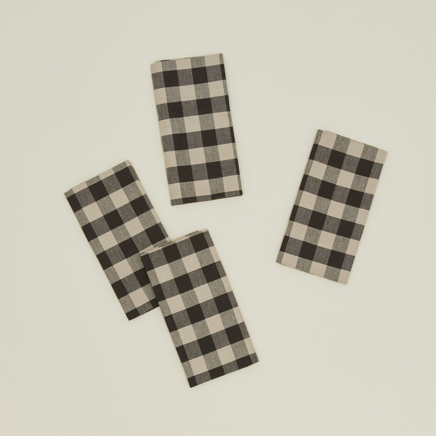 Essential Gingham napkins set of 4 in ivory/flax