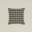 Gingham square pillow in grey/black