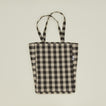 Gingham tote bag in grey/black