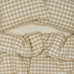 Essential Gingham Duvet - Ivory/Flax on bed with matching pillow cases
