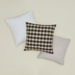 Essential gingham pillow and simple linen pillows in black and white