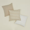 Essential gingham pillow and simple linen pillows in ivory and flax