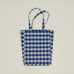 Gingham tote bag in sky/blue 
