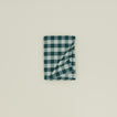 Folded Essential Gingham tablecloth in sky/peacock
