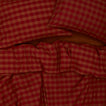 Essential Gingham Duvet - Terracotta/Red on bed with matching pillow cases