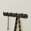 Essential hook rack in black, with items
