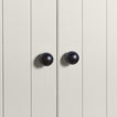 Large back essential sphere knobs on white doors