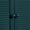 Large peacock essential sphere knobs on louvered doors