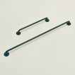 Small and large towel bar in Dark Peacock.