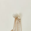 Essential sphere hook in ivory with hanging tote bag