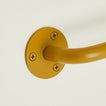 Close up of towel bar in Mustard.