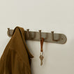 Essential hook rack in olive with coat and keys