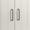 Large olive pulls on white doors