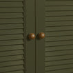 Small olive essential sphere knobs on louvered doors 