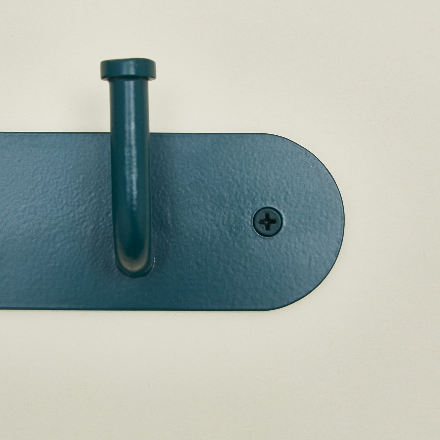 Detailed view of Essential hook rack in peacock