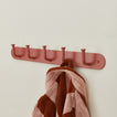 Essential hook rack in terracotta with robe 