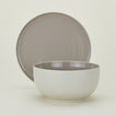 Essential Serving Bowl and Serving Platter in Light Grey.