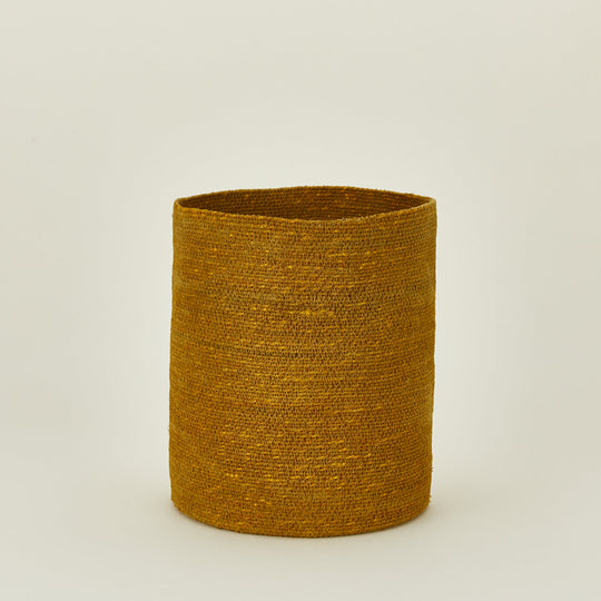 Essential Woven Wastebasket - Mustard