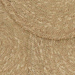 Close up view of essential woven placemats in natural