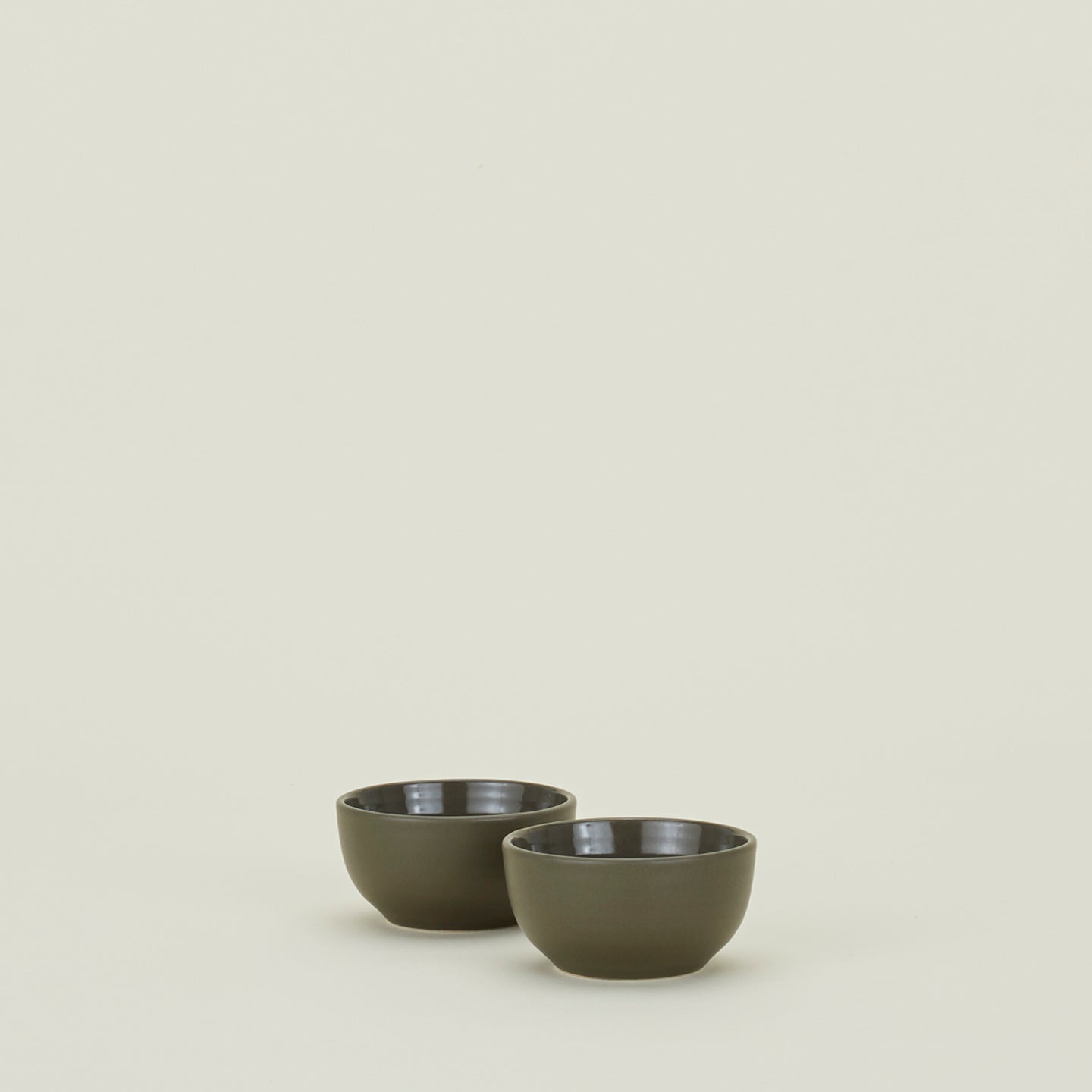 Two Essential Extra Small Bowls in Olive.
