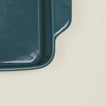 Close up view of 9" x 13" bakeware in peacock