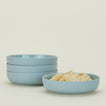 Four Essential Low Bowls in Sky, with tortilla chips.