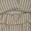 Essential Stripe Duvet - Light Grey/Dark Grey on bed with matching pillow cases