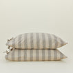 Essential Stripe Pillowcases, Set of 2 - Light Grey/Dark Grey