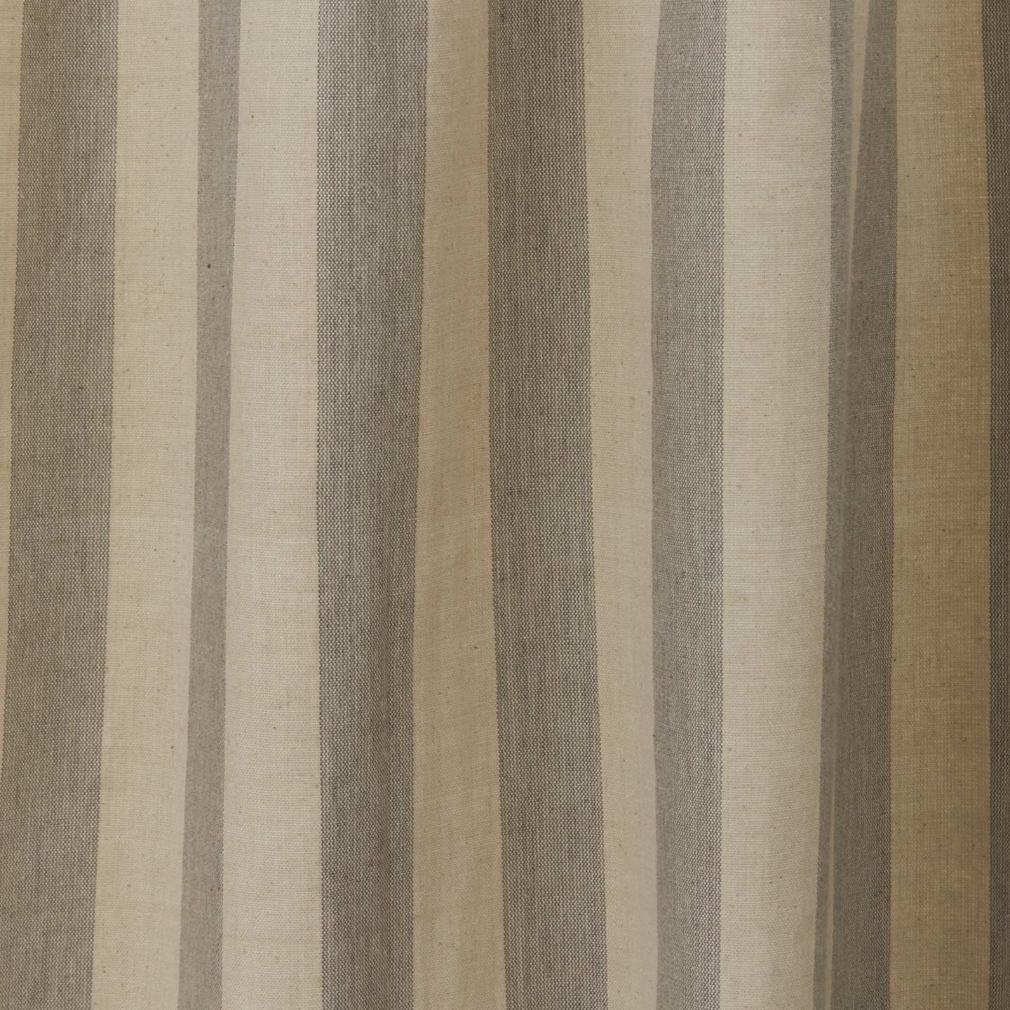 Close up view of Essential Striped Shower Curtain in light grey / dark grey