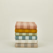 Essential striped shower curtain family