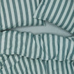 Essential Stripe Duvet - Sky/Peacock on bed with matching pillow cases