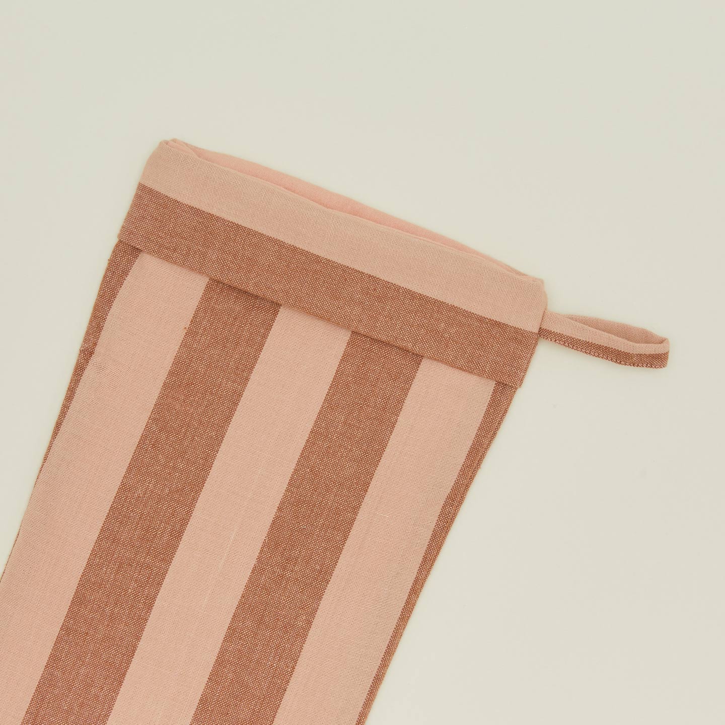 Detailed view of Essential Striped Stocking - Blush/Terracotta