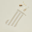 Essential Striped Stocking - Ivory/Flax with brushes bookimarks and timer