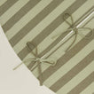Detailed view of Essential Striped Tree Skirt - Olive/Sage