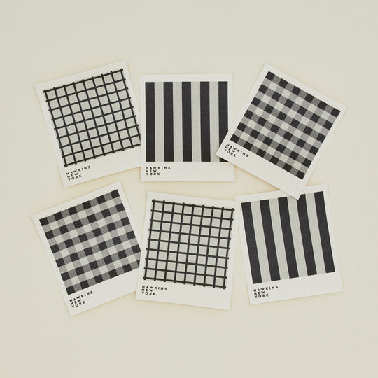Essential Swedish Dishcloth, Set of 6 - Light Grey/Black