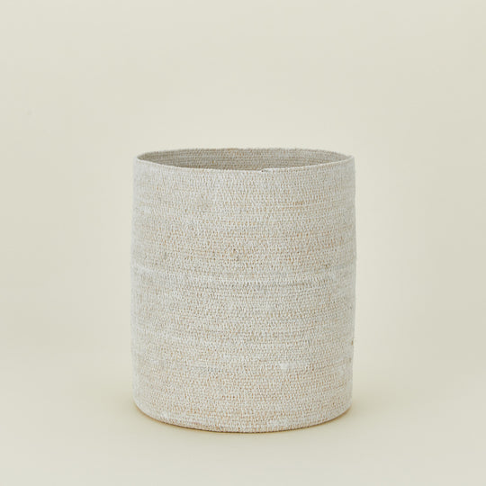 Essential Woven Wastebasket - White