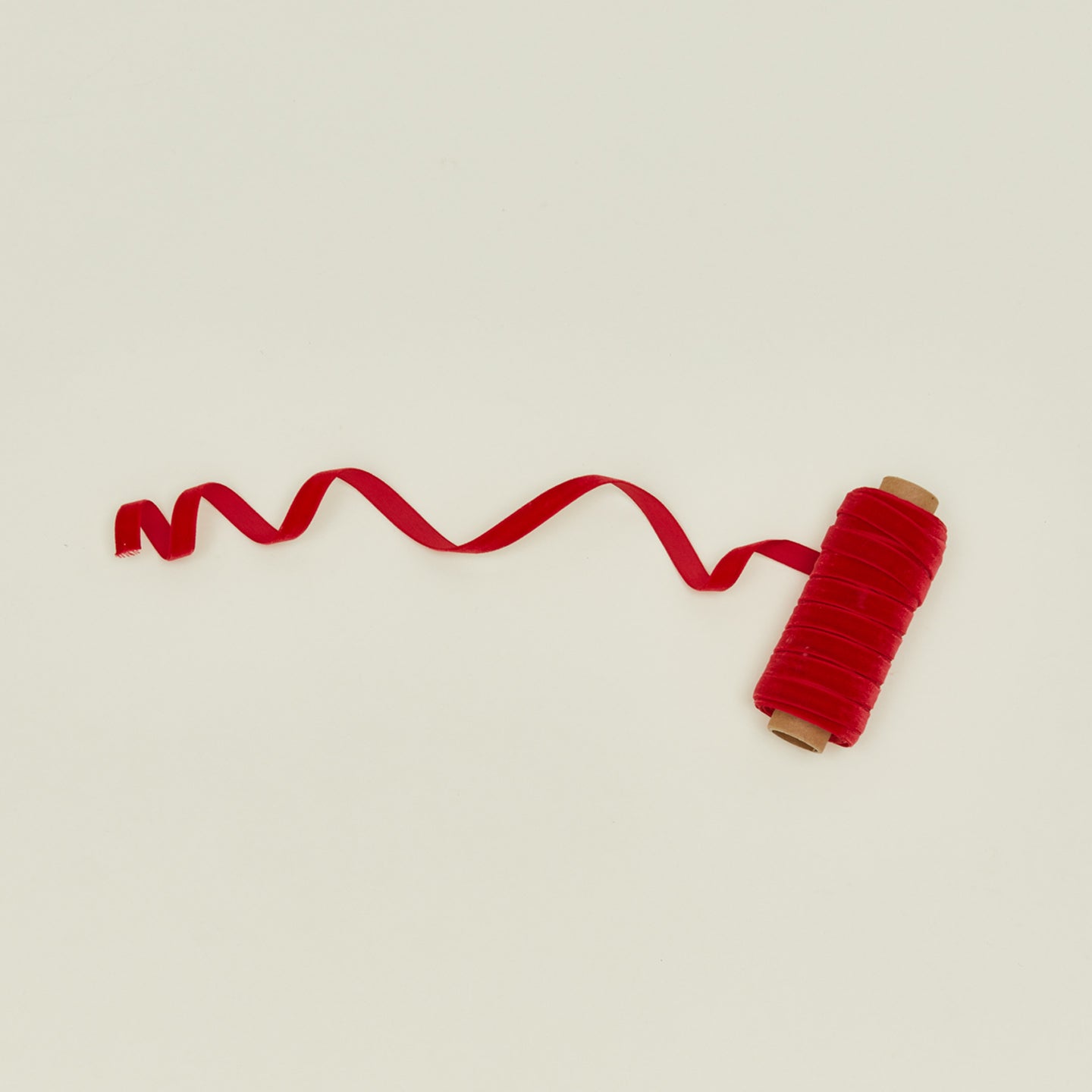 Slim Velvet Ribbon in Red