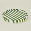 Detailed view of Fodory olive striped  dinner plate