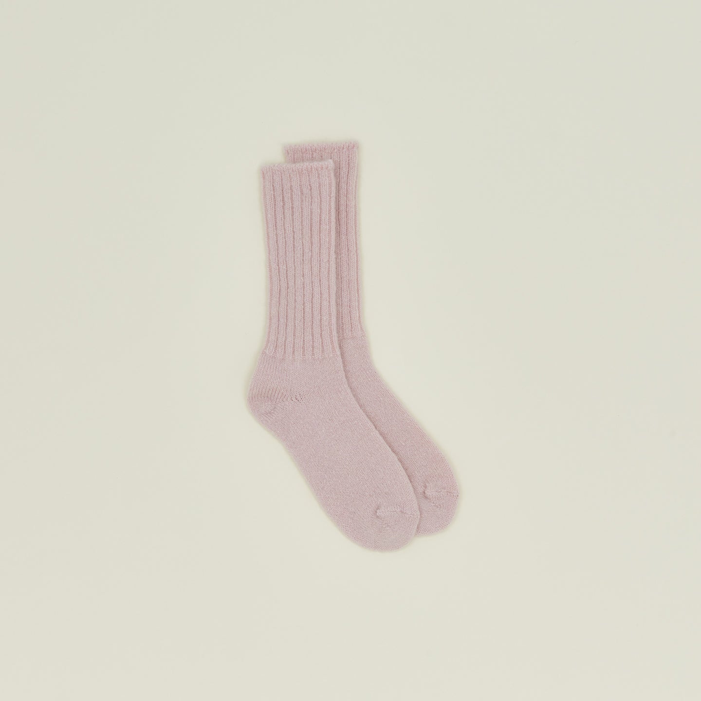 Mohair socks in blush