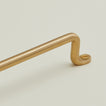 Close up view of brass handle