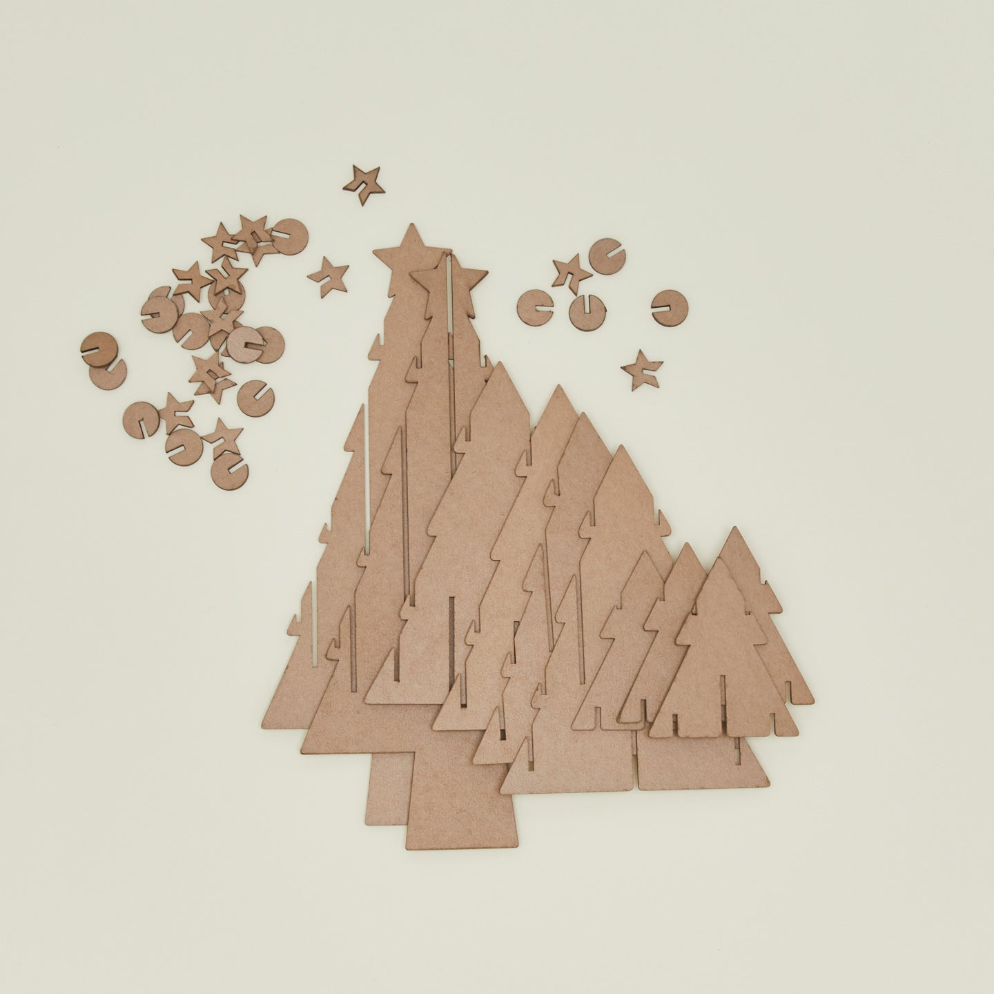 Fog linen papercraft holiday tree disassembled 