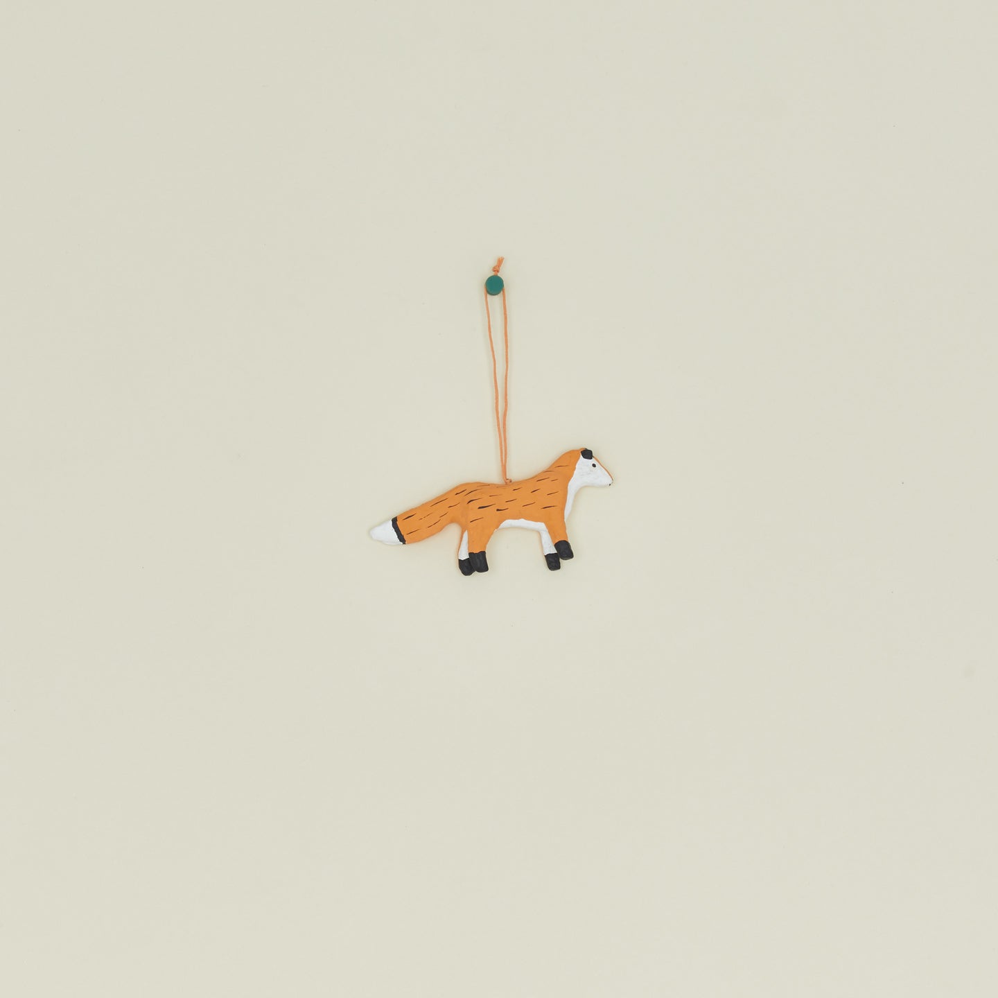 Fox paper mache ornament