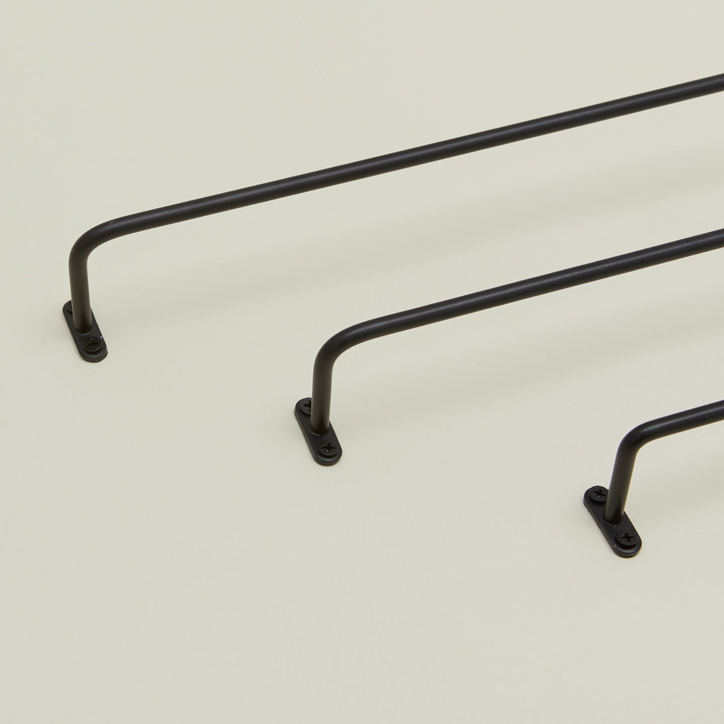 Close up view of iron towel bar family