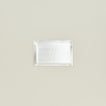 Overhead view of rectangular silver tray