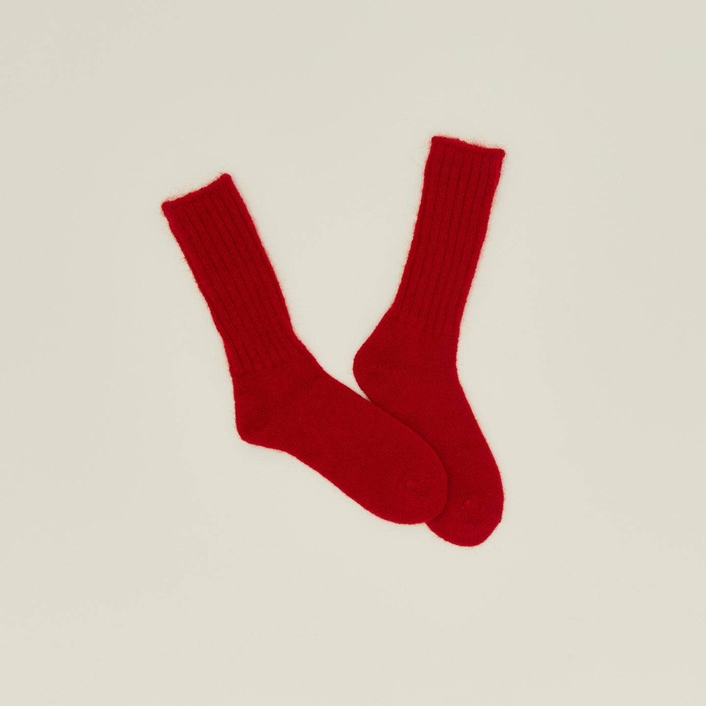 Mohair socks in Red