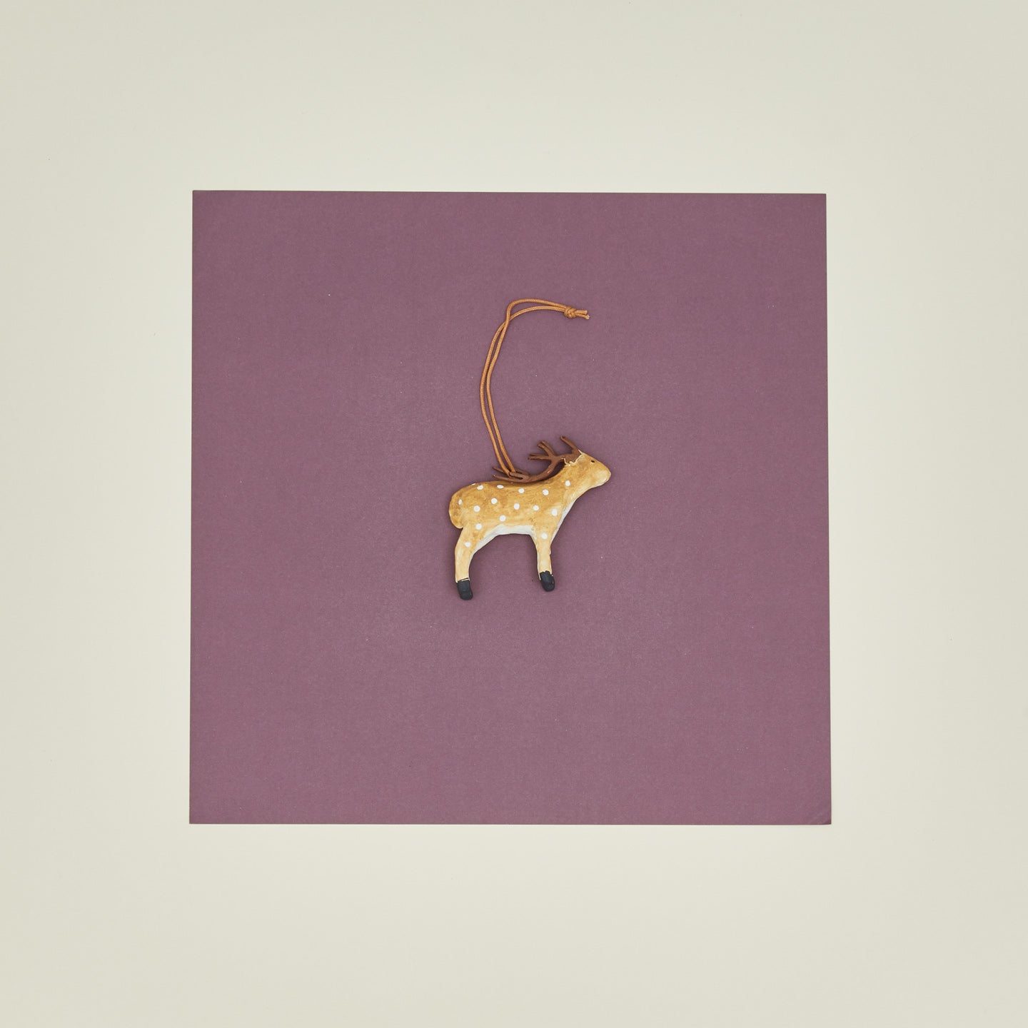 Reindeer Paper Mache Ornament