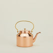 English copper tea kettle with brass handle.