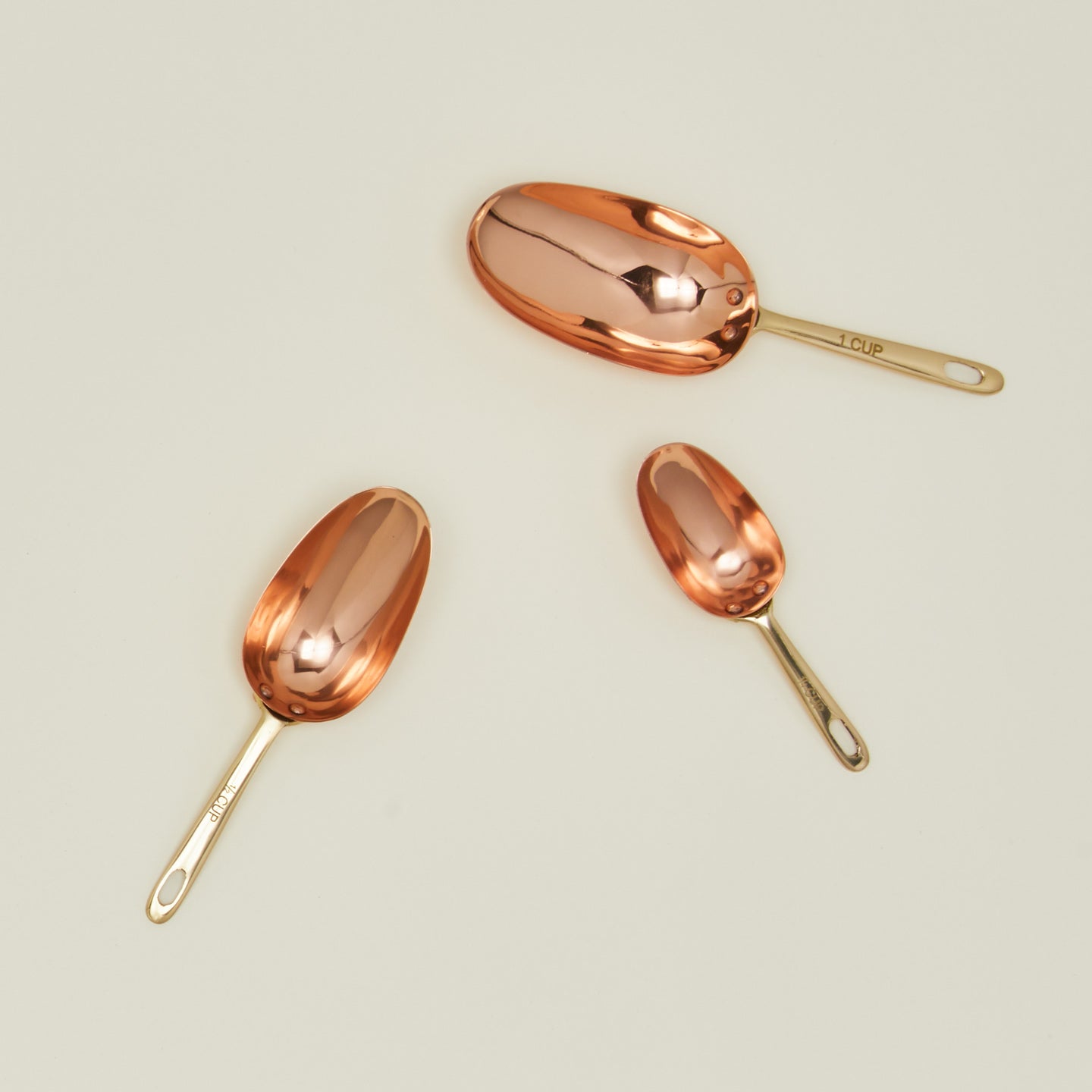 Copper measuring scoops