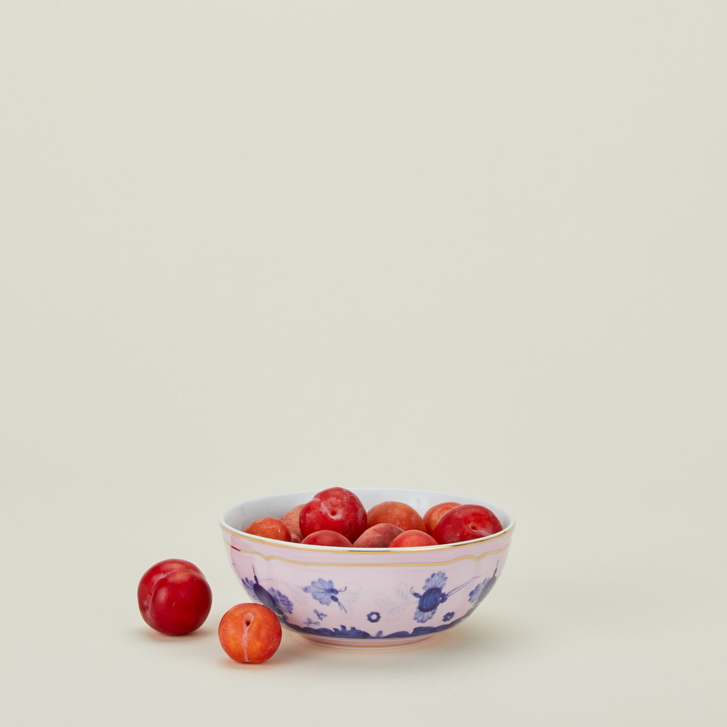 Ginori bowl in azalea with plums